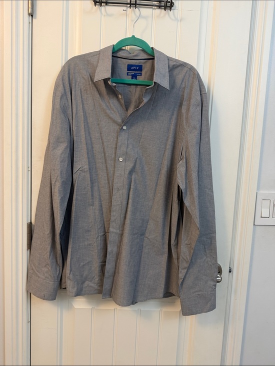 Apt. 9 Other - Apt. 9 Men's Light Gray Button-Up Dress Shirt XXL